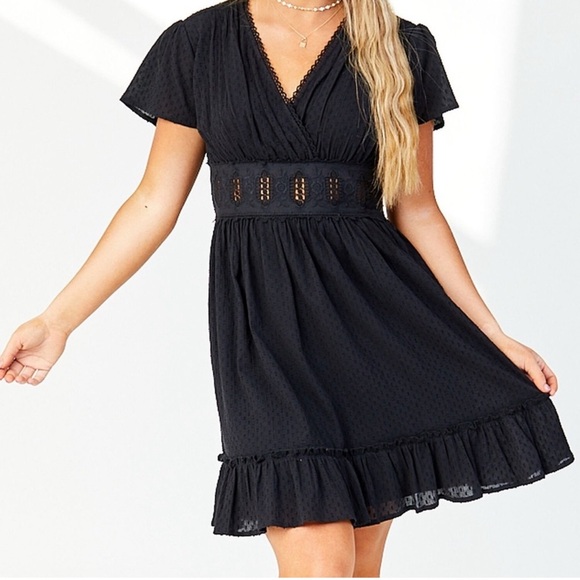 Altar’d State Black Boho Mini Dress Size S - Picture 11 of 11
